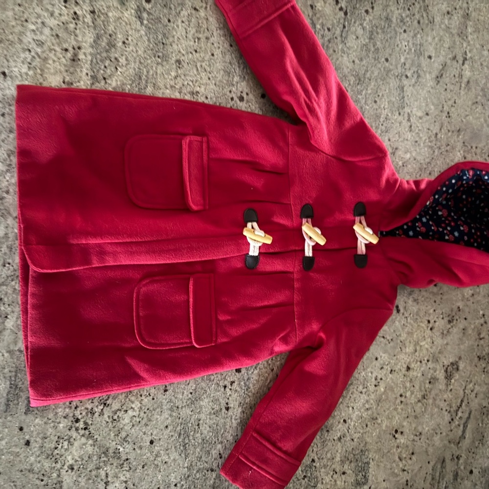 JoJo Maman Bebe Red Toggle Pea Coat